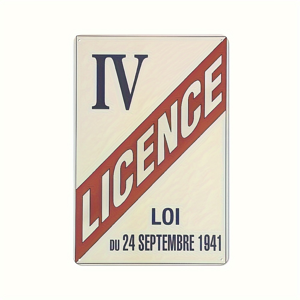 Home Bar Accessories - French Alcohol Law Metal Sign -