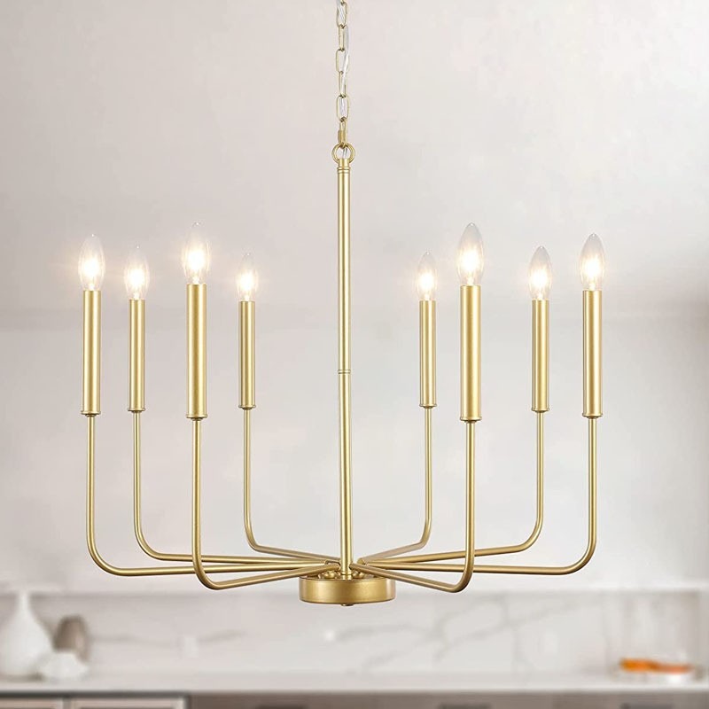 Home Bar And Counter - American Wrought Iron Candle Chandelier Industrial
