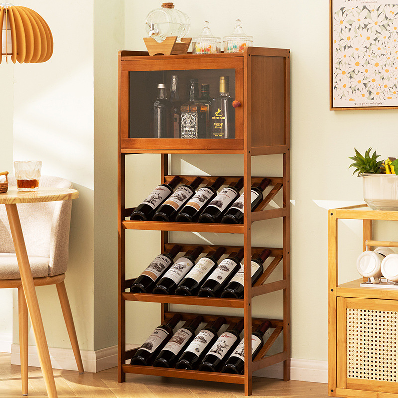 Solid Bamboo Wine Rack 3/4-Tie - Home Bar Shelf 评论和价格