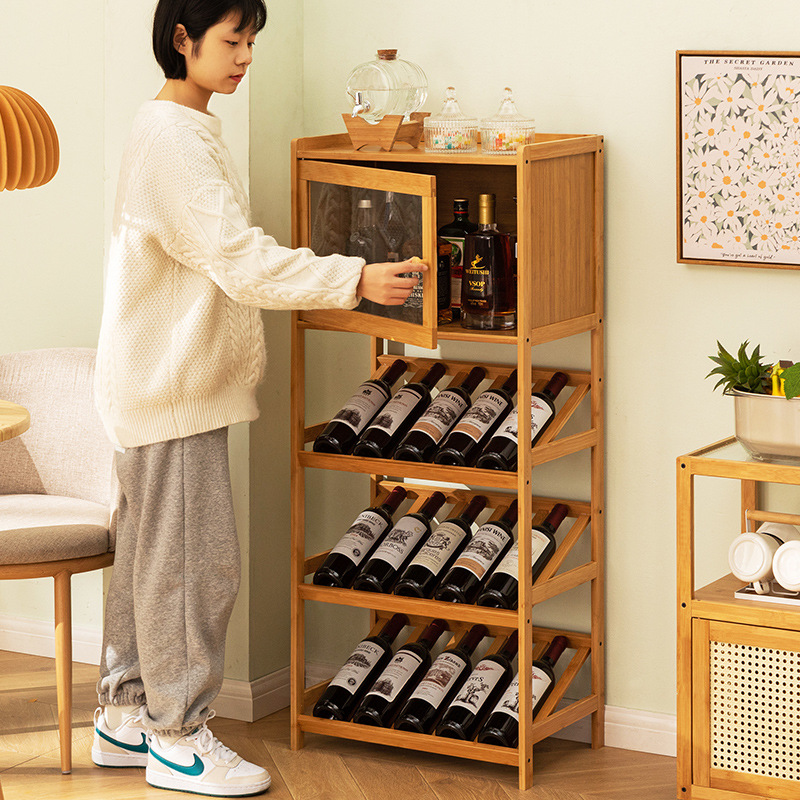 Solid Bamboo Wine Rack 3/4-Tie - Home Bar Shelf 评论和价格