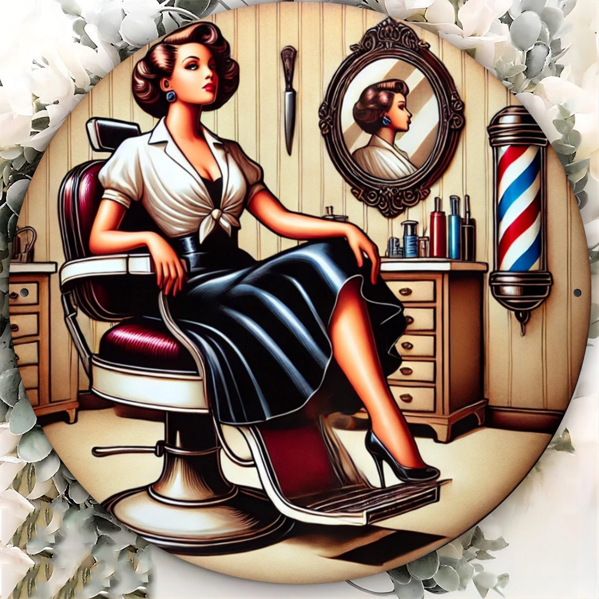 1pc Vintage Barber Shop Metal  - Home Barber 评论和价格