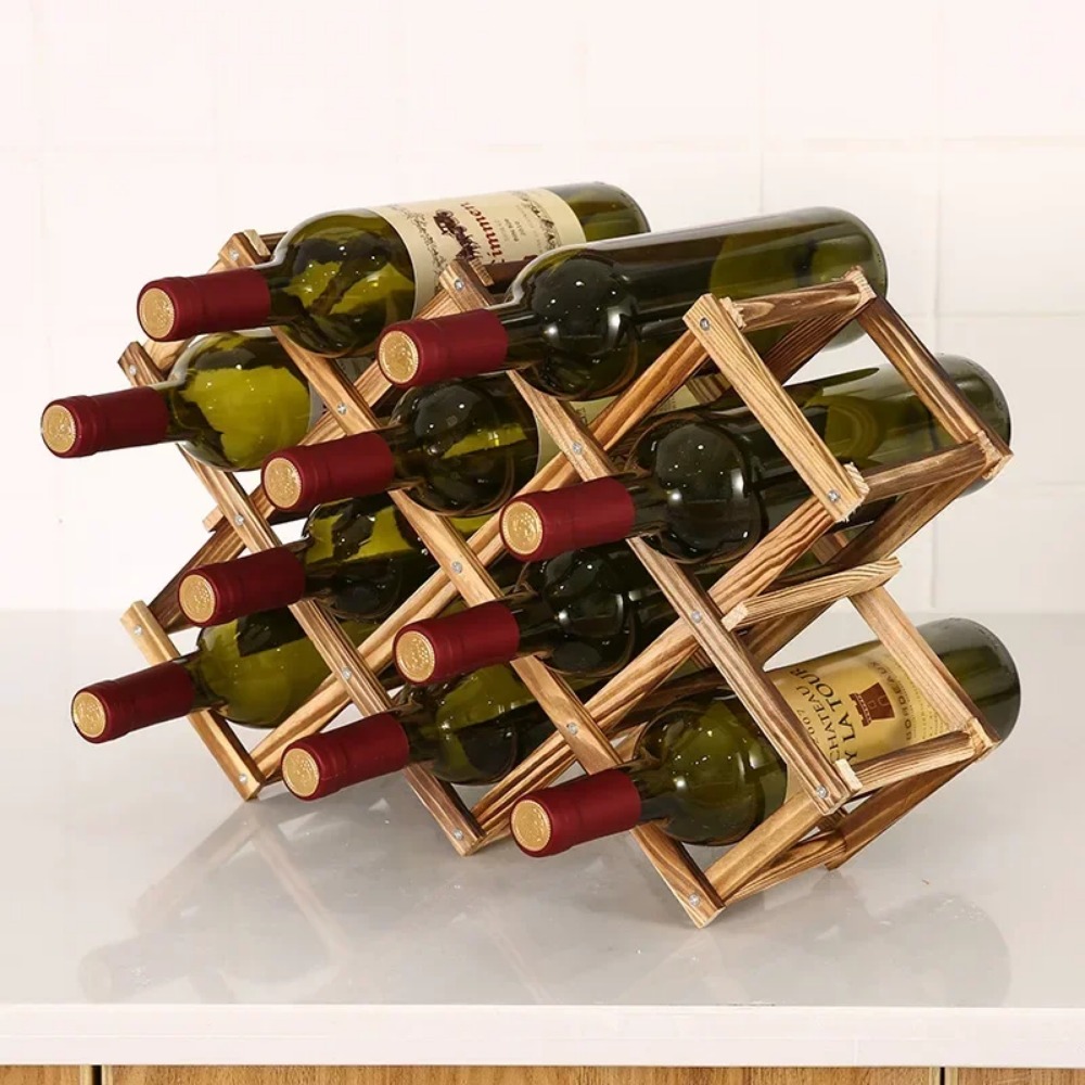 Collapsible Wooden Wine Rack B - Home Bar Shelf 评论和价格