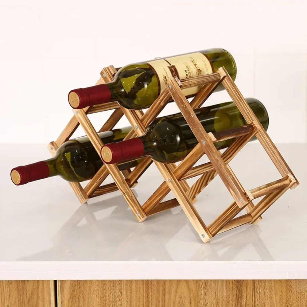 Collapsible Wooden Wine Rack B - Home Bar Shelf 评论和价格