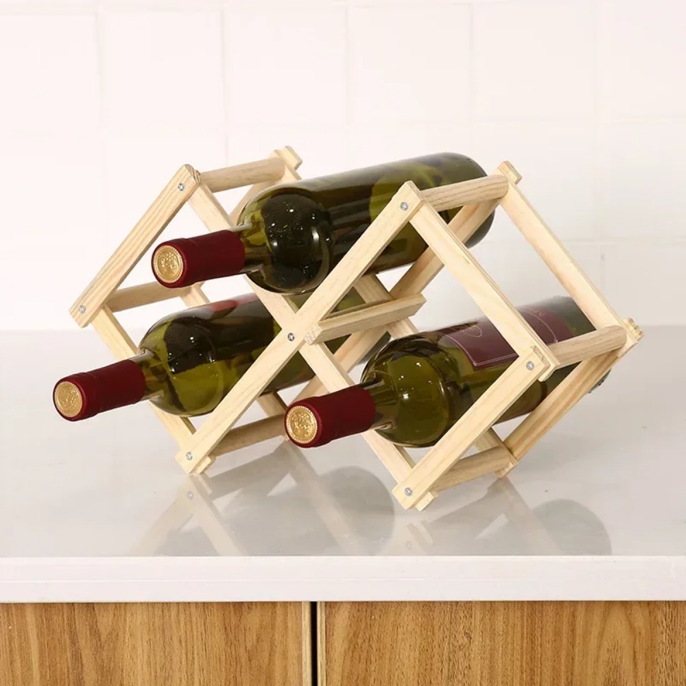 Collapsible Wooden Wine Rack B - Home Bar Shelf 评论和价格