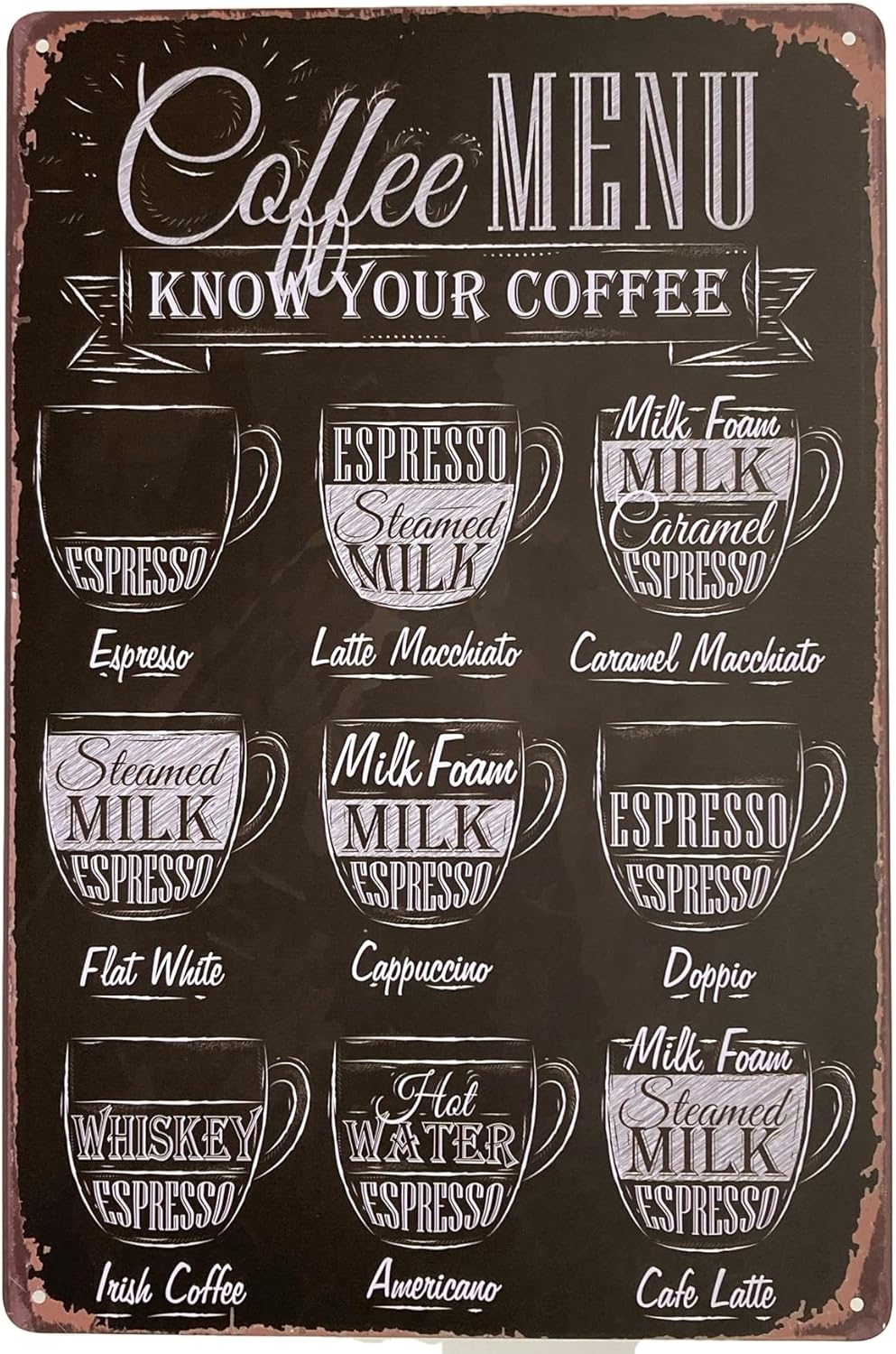 Tin Metal Wall Sign | Coffee L - Home Bar And Coffee 评论和价格
