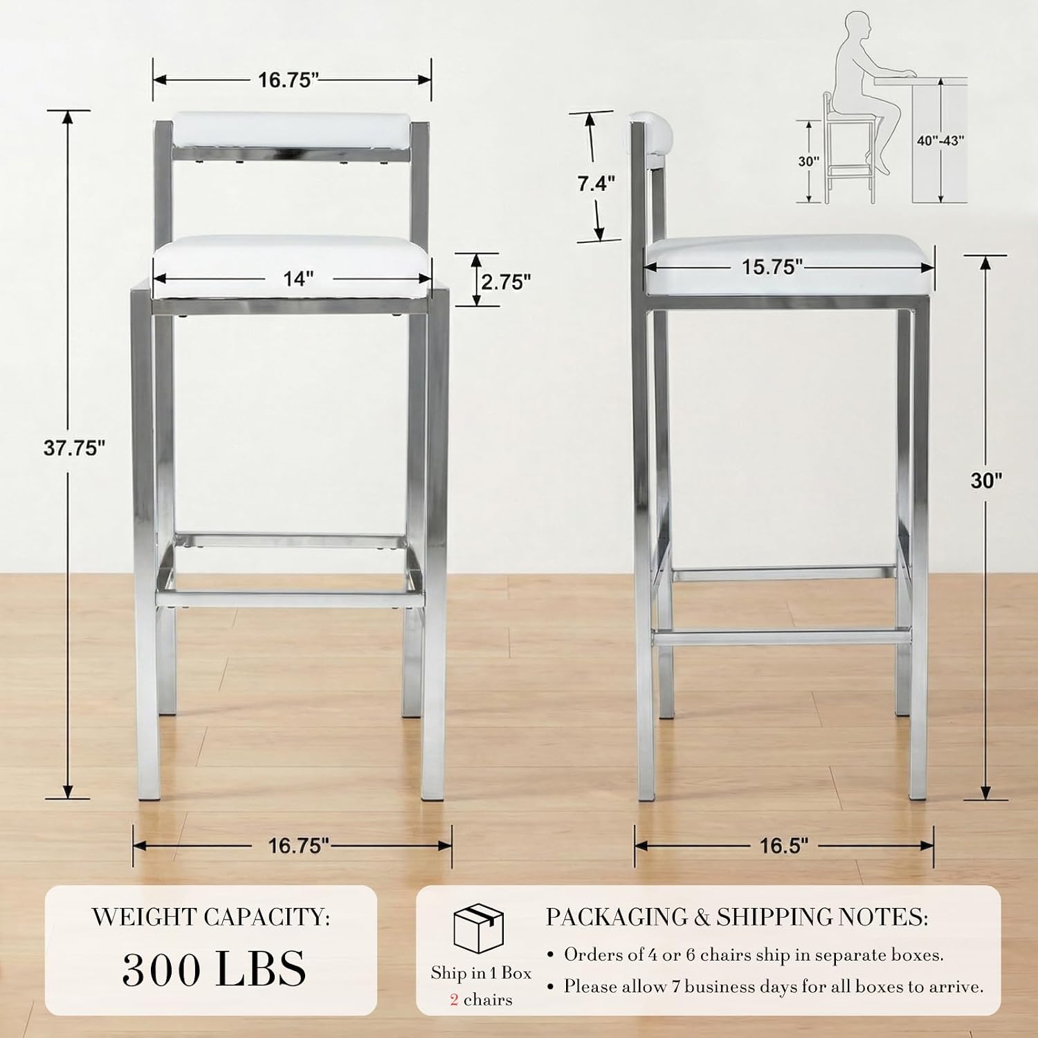 Bar Stools Set of 2, 30 Inch M - Home Bar And Counter 评论和价格