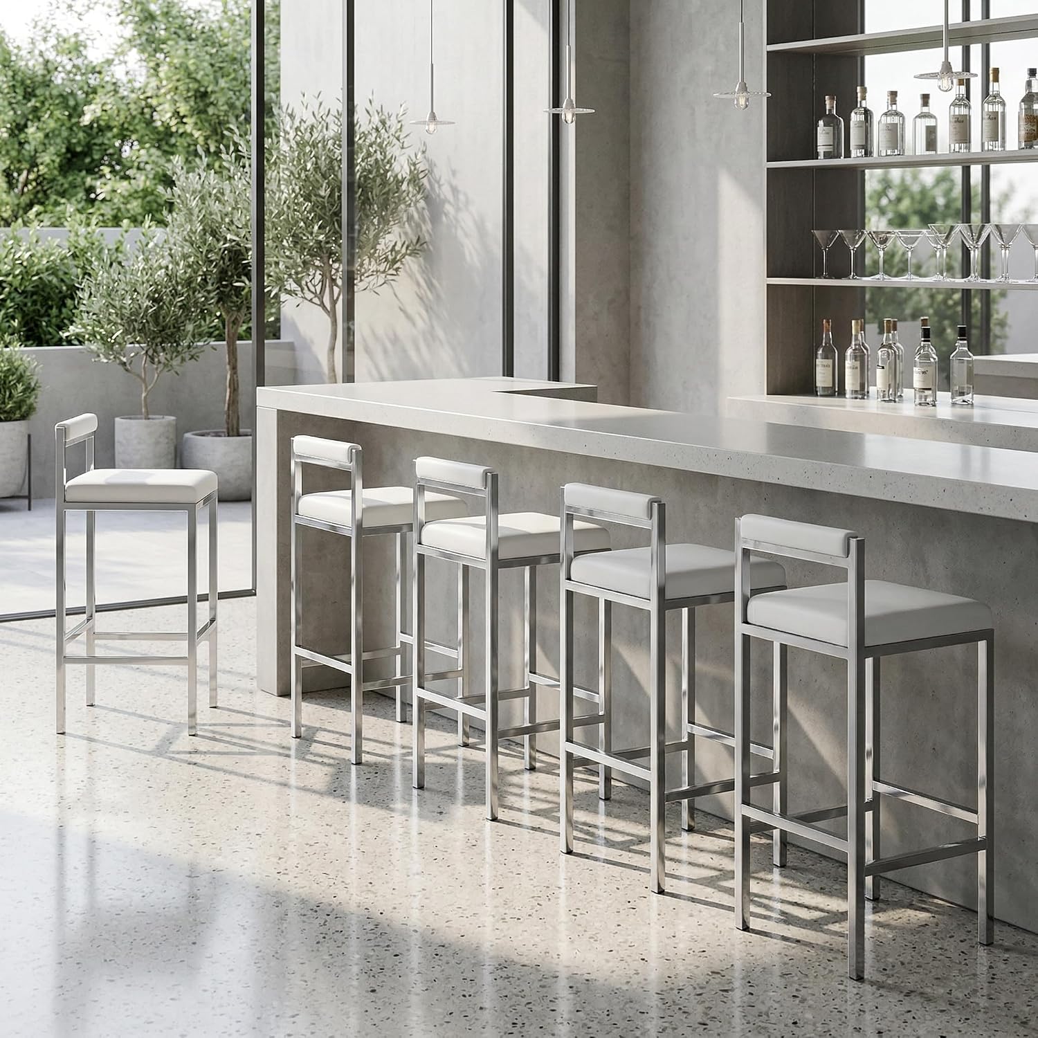 Bar Stools Set of 2, 30 Inch M - Home Bar And Counter 评论和价格
