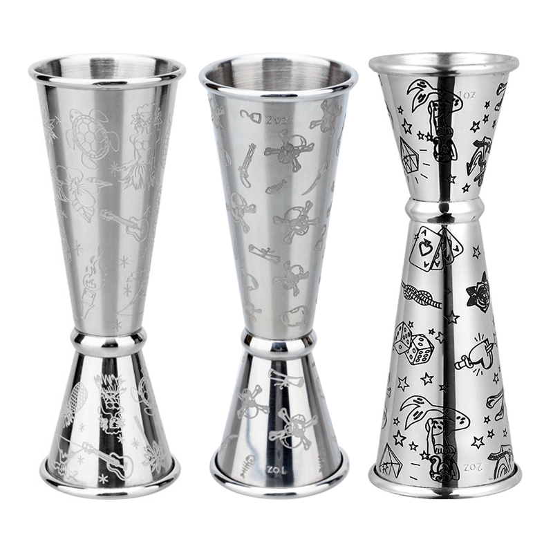 Stainless Steel Double Jigger  - Bitters Bottle Set 评论和价格