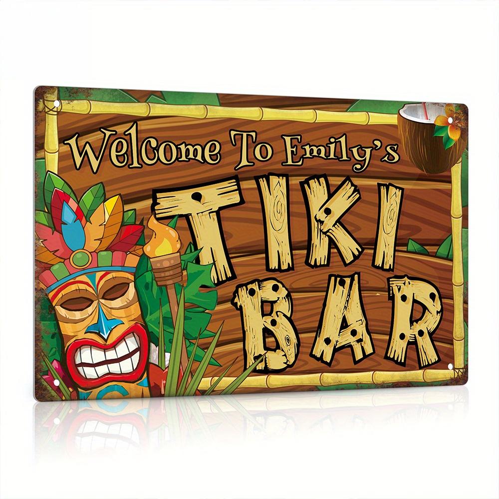 Custom  Decor Tiki Bar Sign, P - Home Bar Accessories 评论和价格