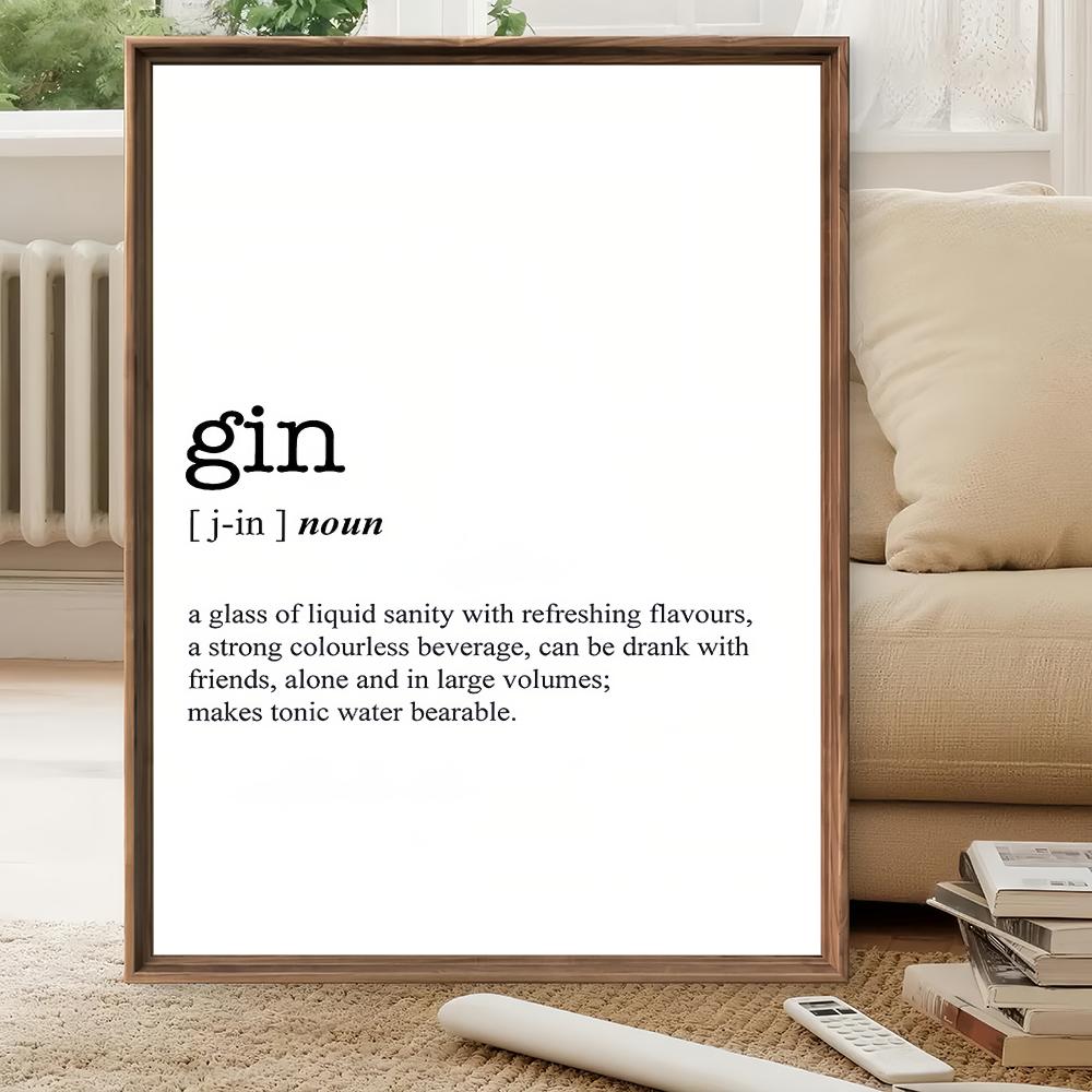 GIN Word Definition HD Wall Ar - Home Bar Word 评论和价格
