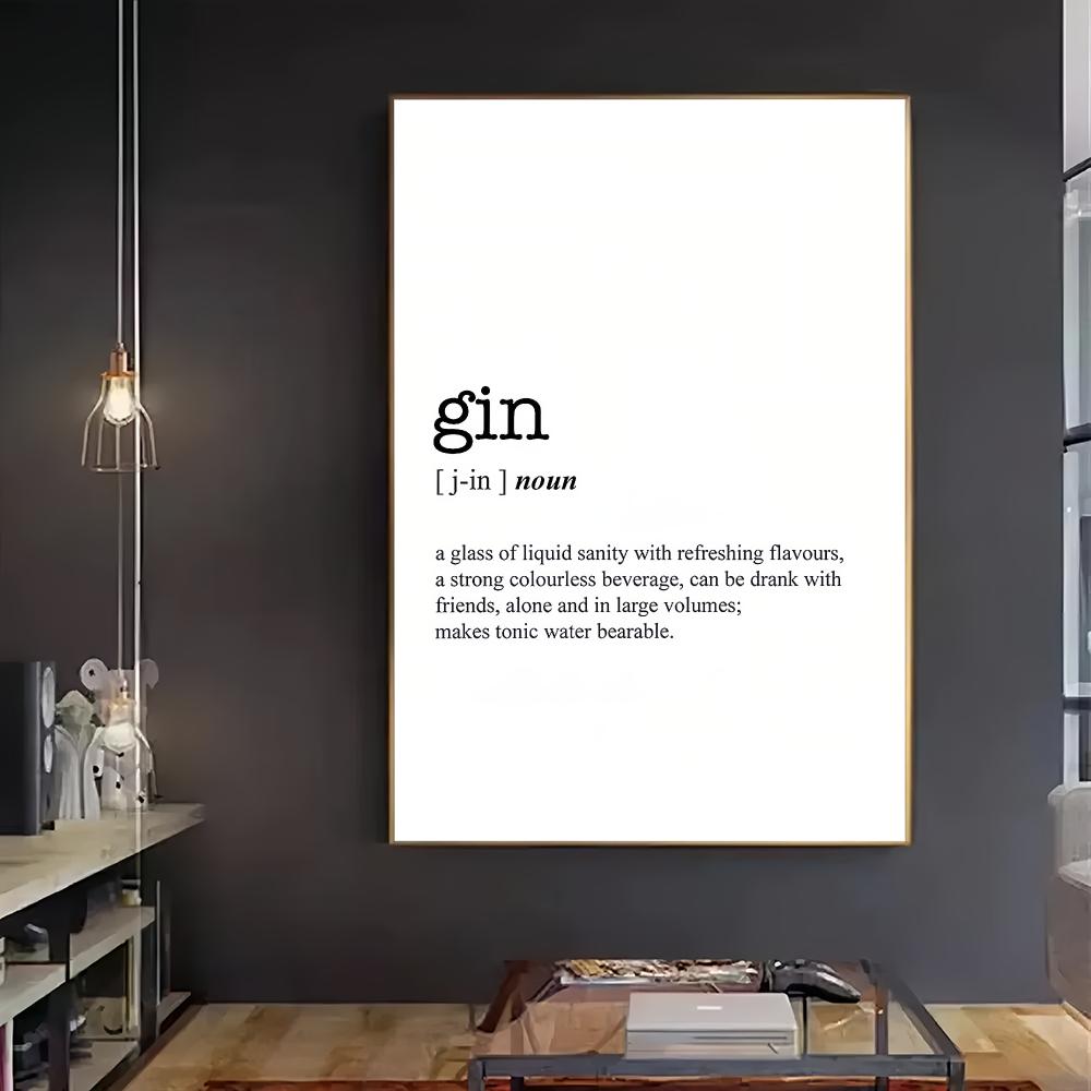 GIN Word Definition HD Wall Ar - Home Bar Word 评论和价格