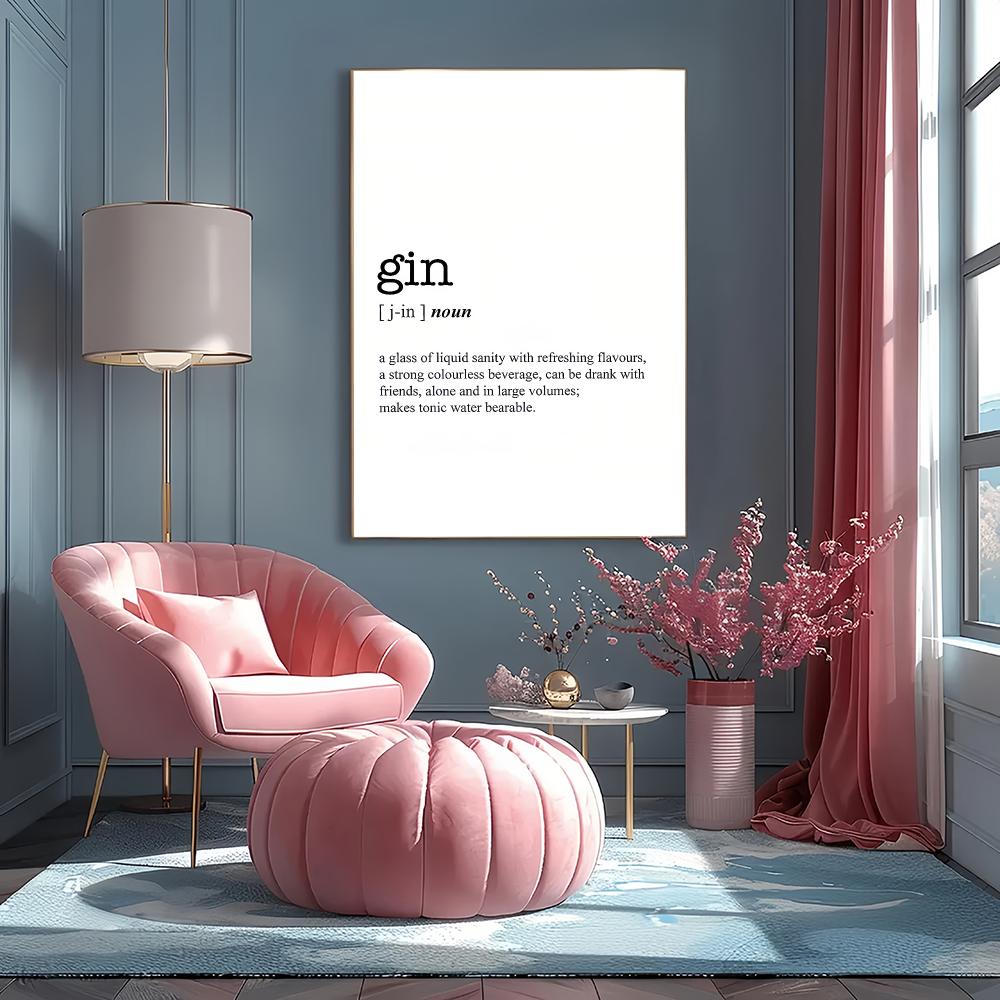 GIN Word Definition HD Wall Ar - Home Bar Word 评论和价格