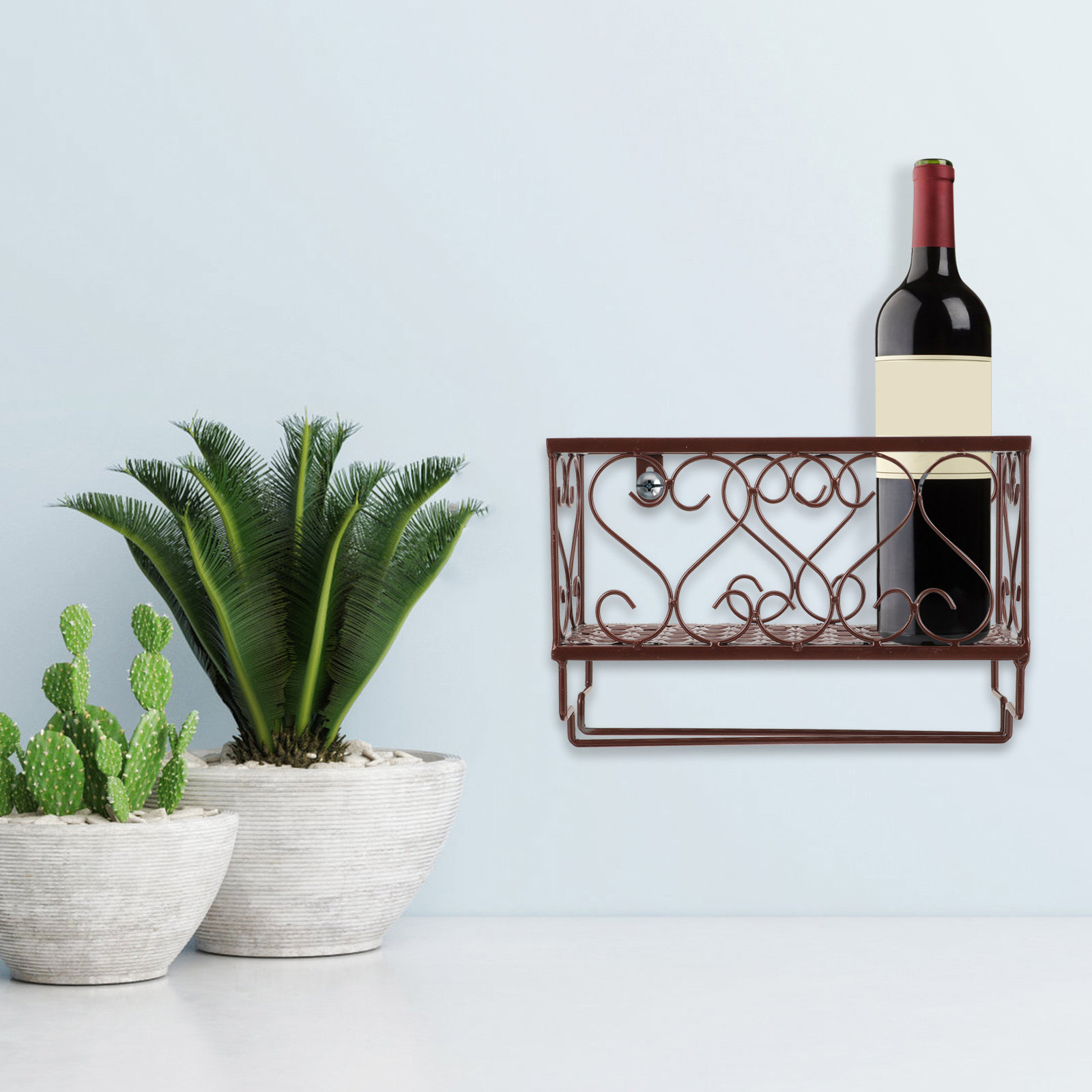 Space Saving Wall Mounted Wine - Home Bar Shelf 评论和价格