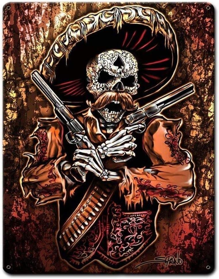 Mexican Gun Fighter Metal Tin  - Home Bar And Coffee 评论和价格