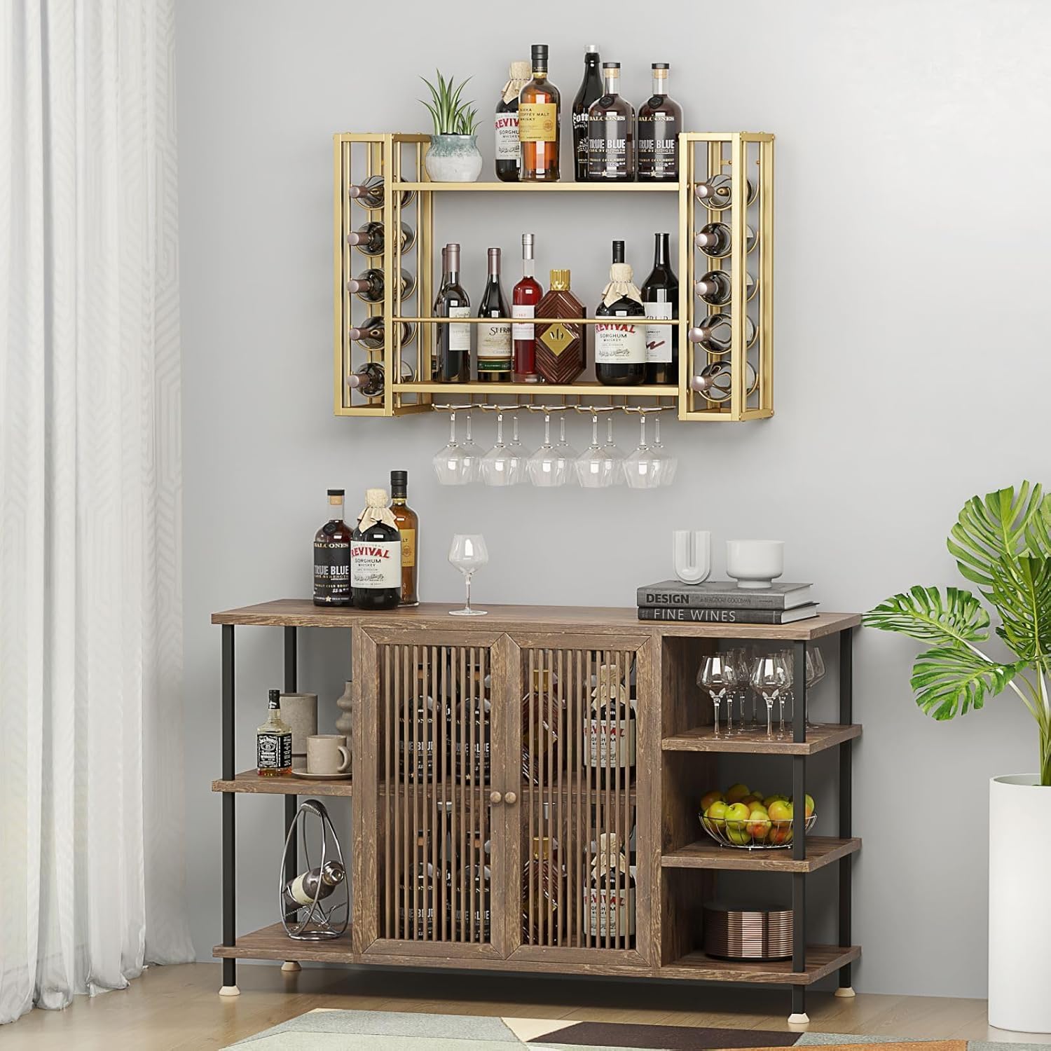 Wall Mounted Wine Rack, Wine R - Home Bar Shelf 评论和价格
