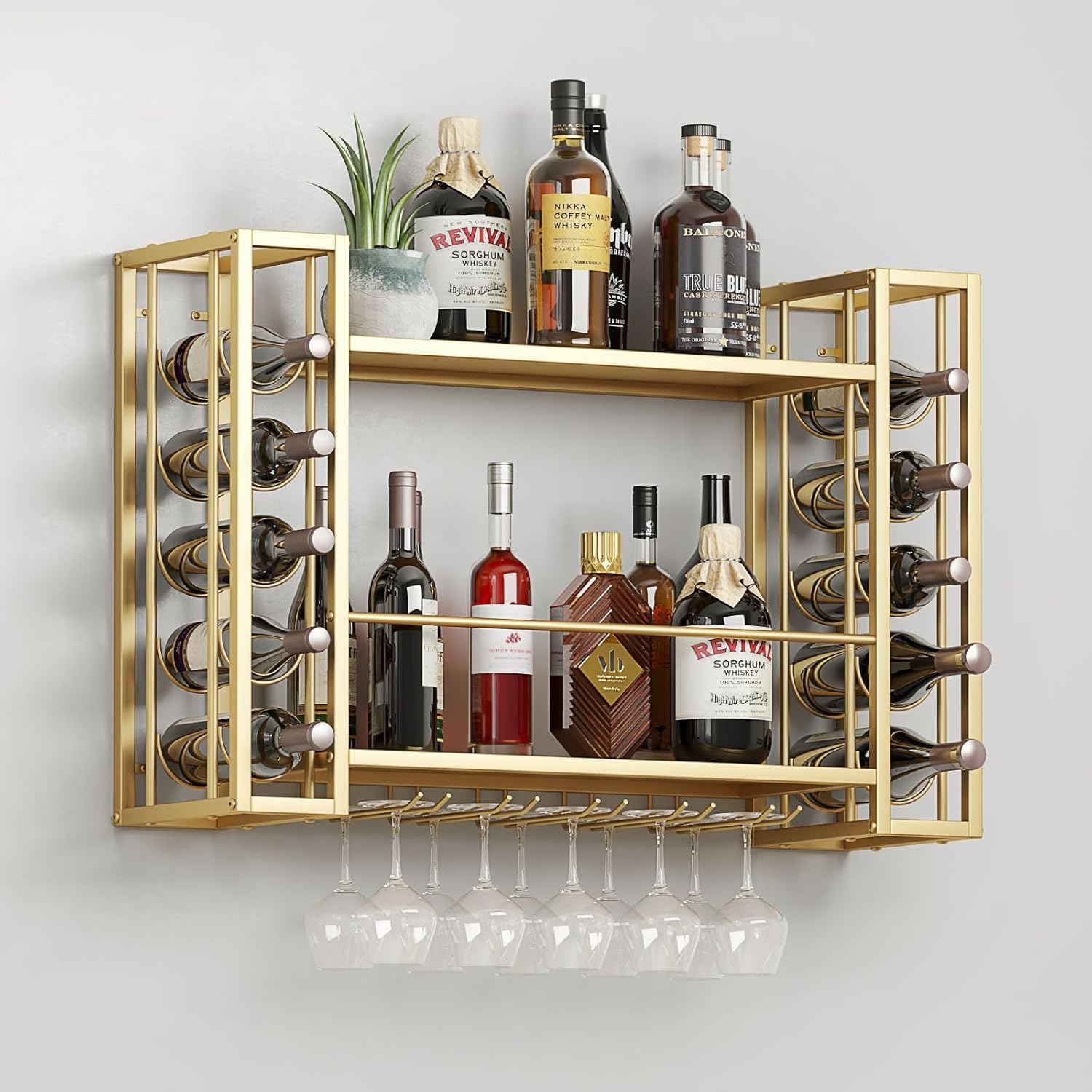 Wall Mounted Wine Rack, Wine R - Home Bar Shelf 评论和价格
