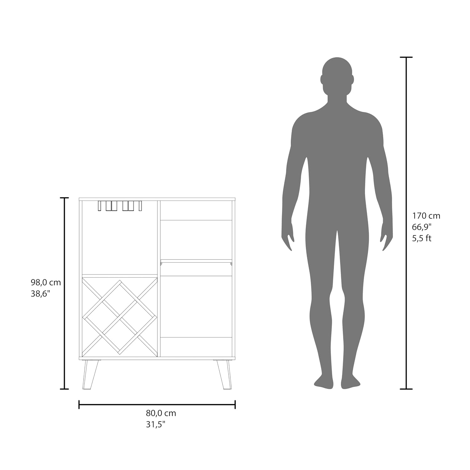 Oak Blue Bar Cabinet 4 Shelves - Home Bar Shelf 评论和价格